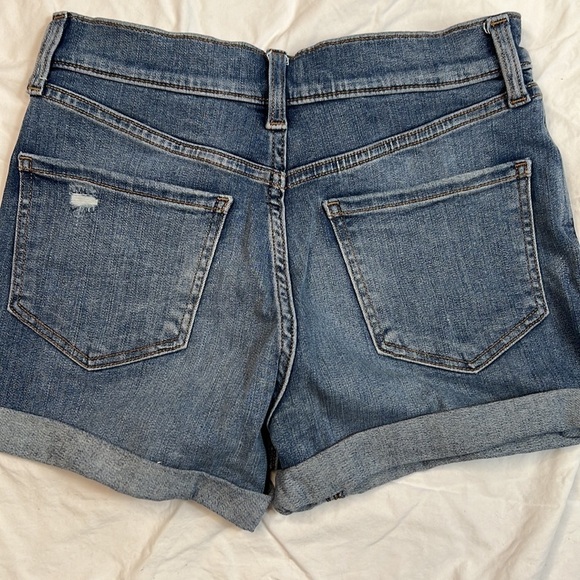 Express Midi Mid Rise Denim Shorts Size 00 - Picture 3 of 4